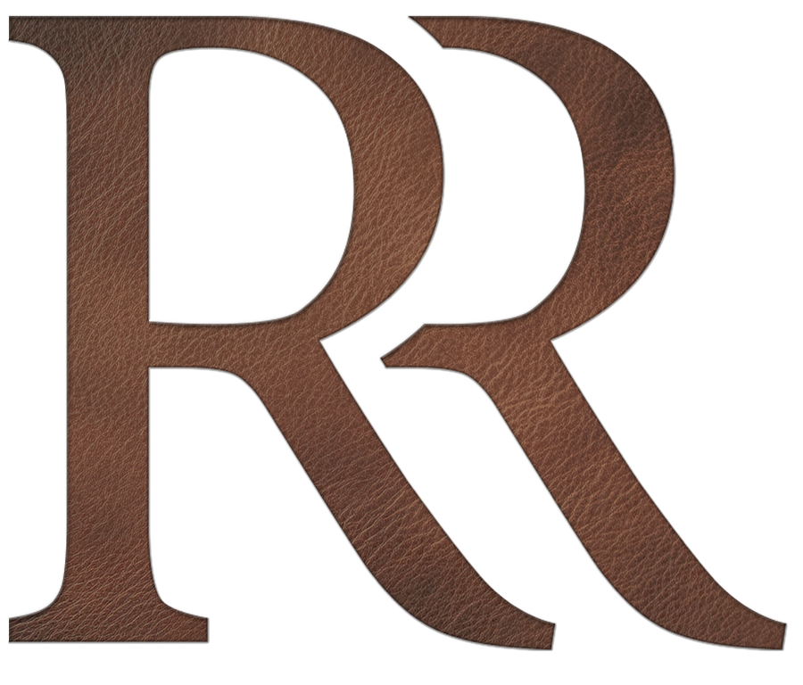 Rustic Ranger RR logo icon with a leather texture