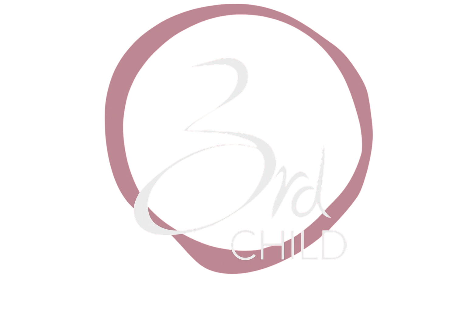 Stylized logo with the number '3' and the words 'Third Child' on a pink background with purple accents.