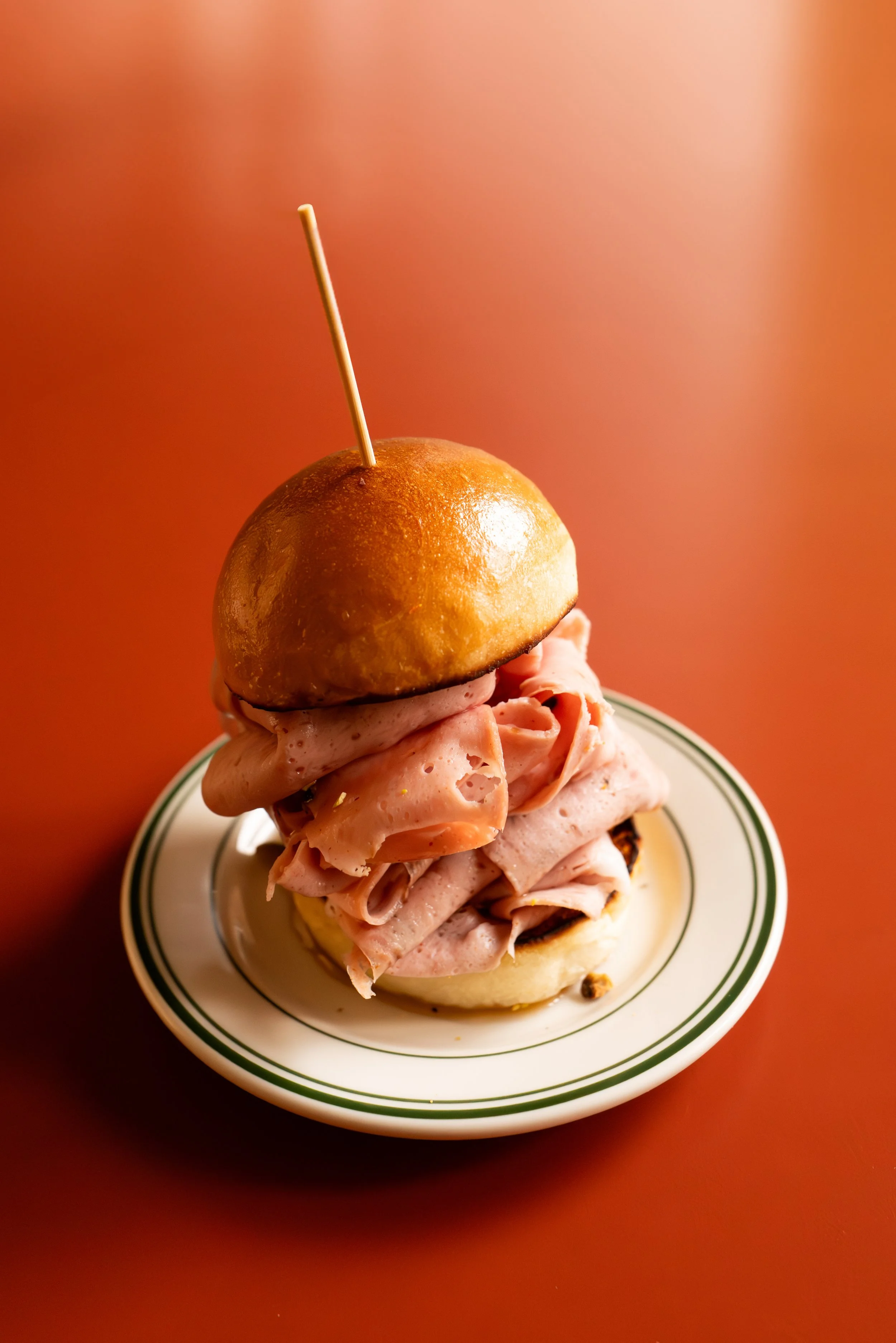 Milk Bun, Mortadella Stack