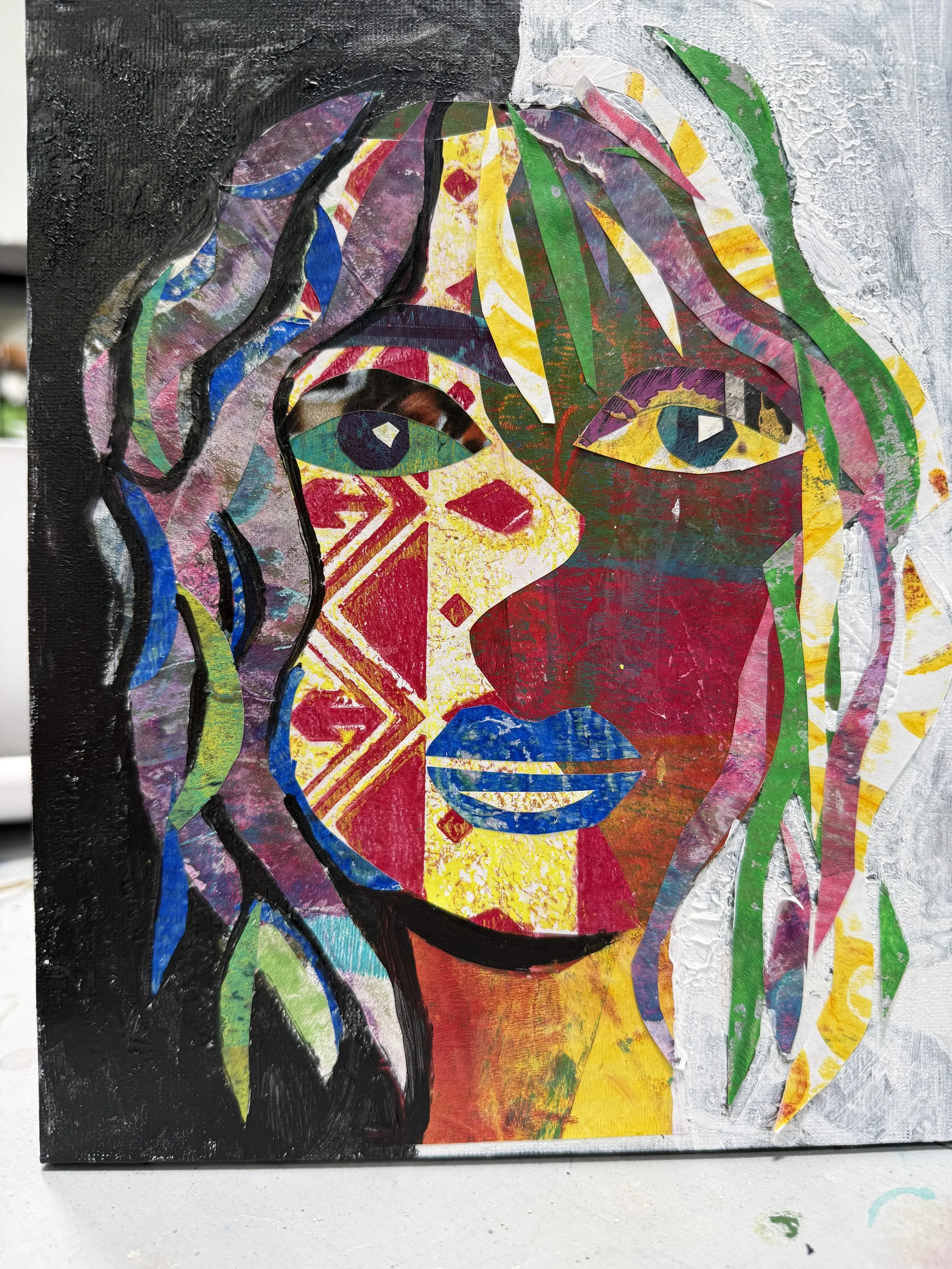 Gelli Prints to Portraits July 24
