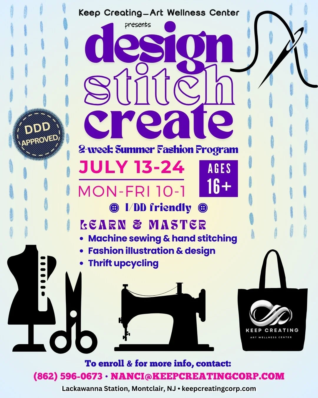 Design, Stitch, Create  July 13-24 Monday–Friday | 10 AM–1 PM