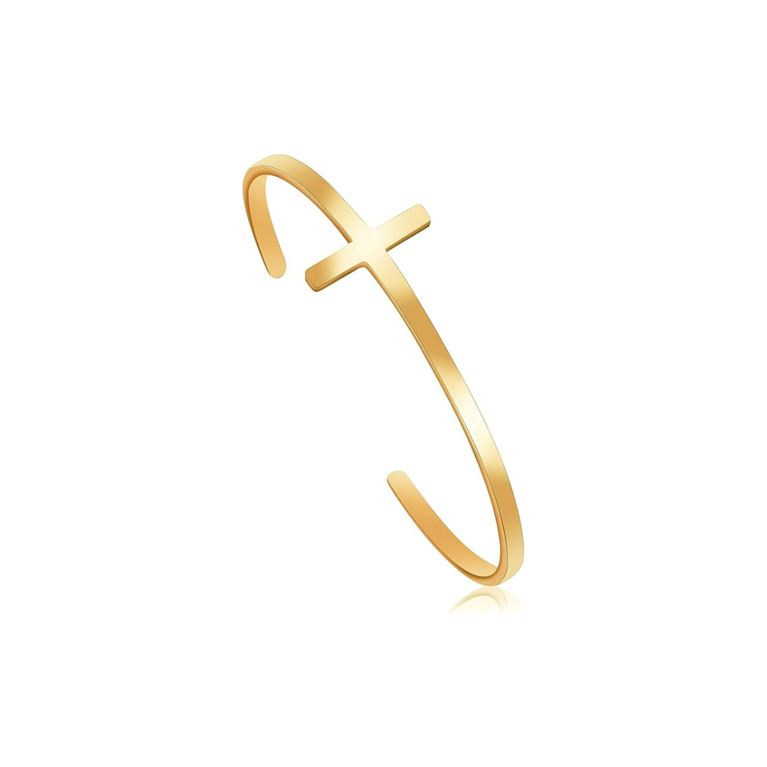 Gold Cross Cuff Bracelet