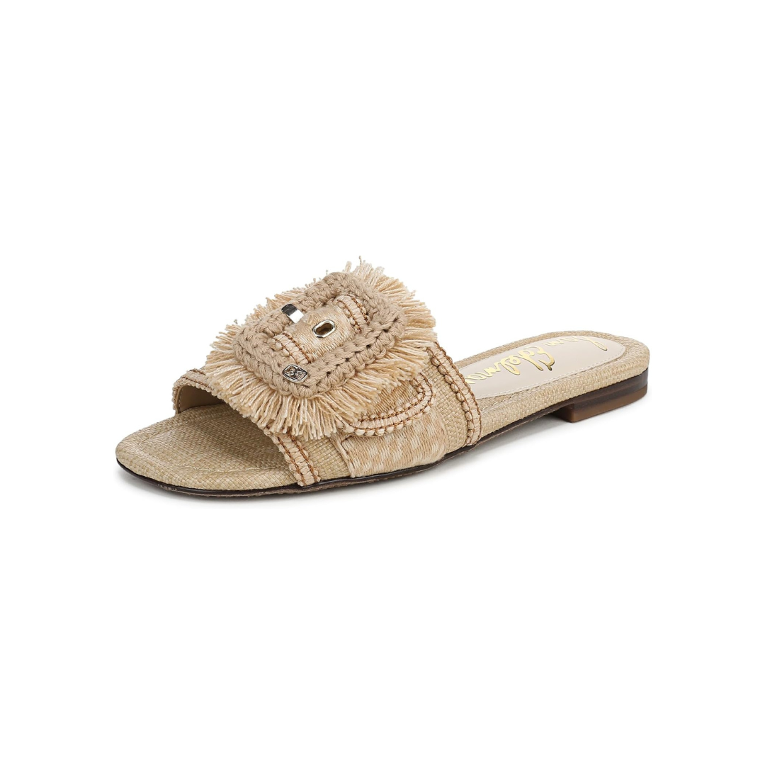 Tan Sam Edelman Women's Bambi Sandal with a fringe buckle