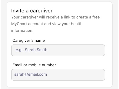 screenshot of MyChart upgrade