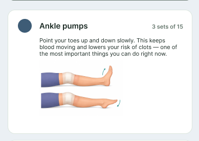 screenshot of Genura exercises screen