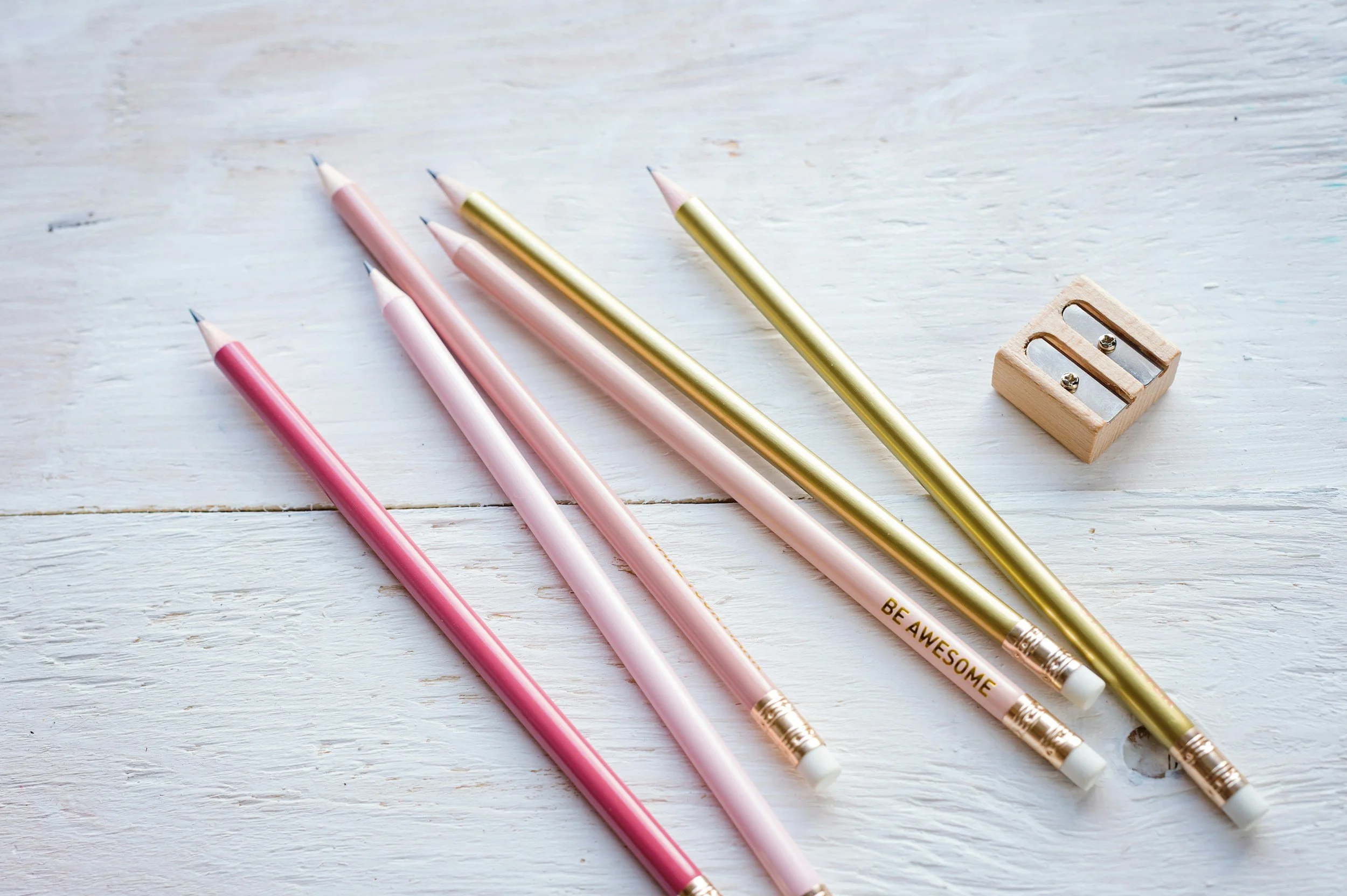 Pencils with the words "be awesome"