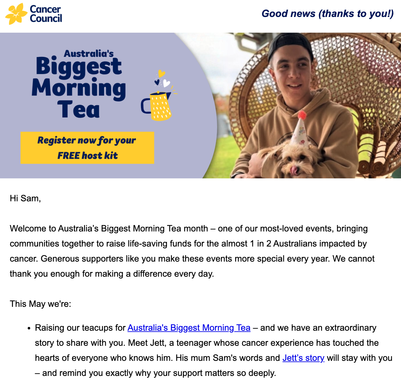 Cancer Council NSW supporter newsletter May 2026