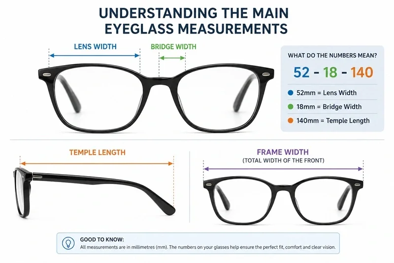 Eyeglass measurements guide