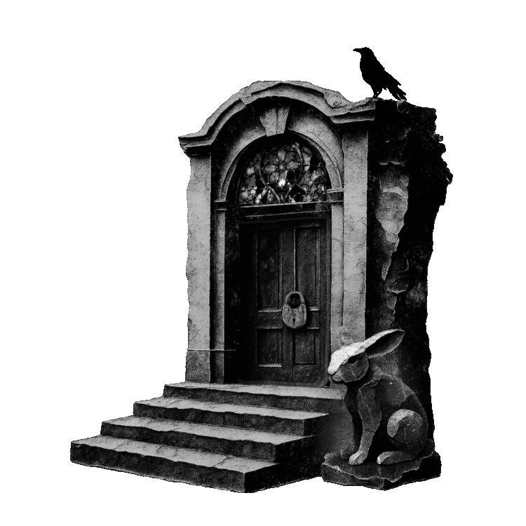 A locked gothic door