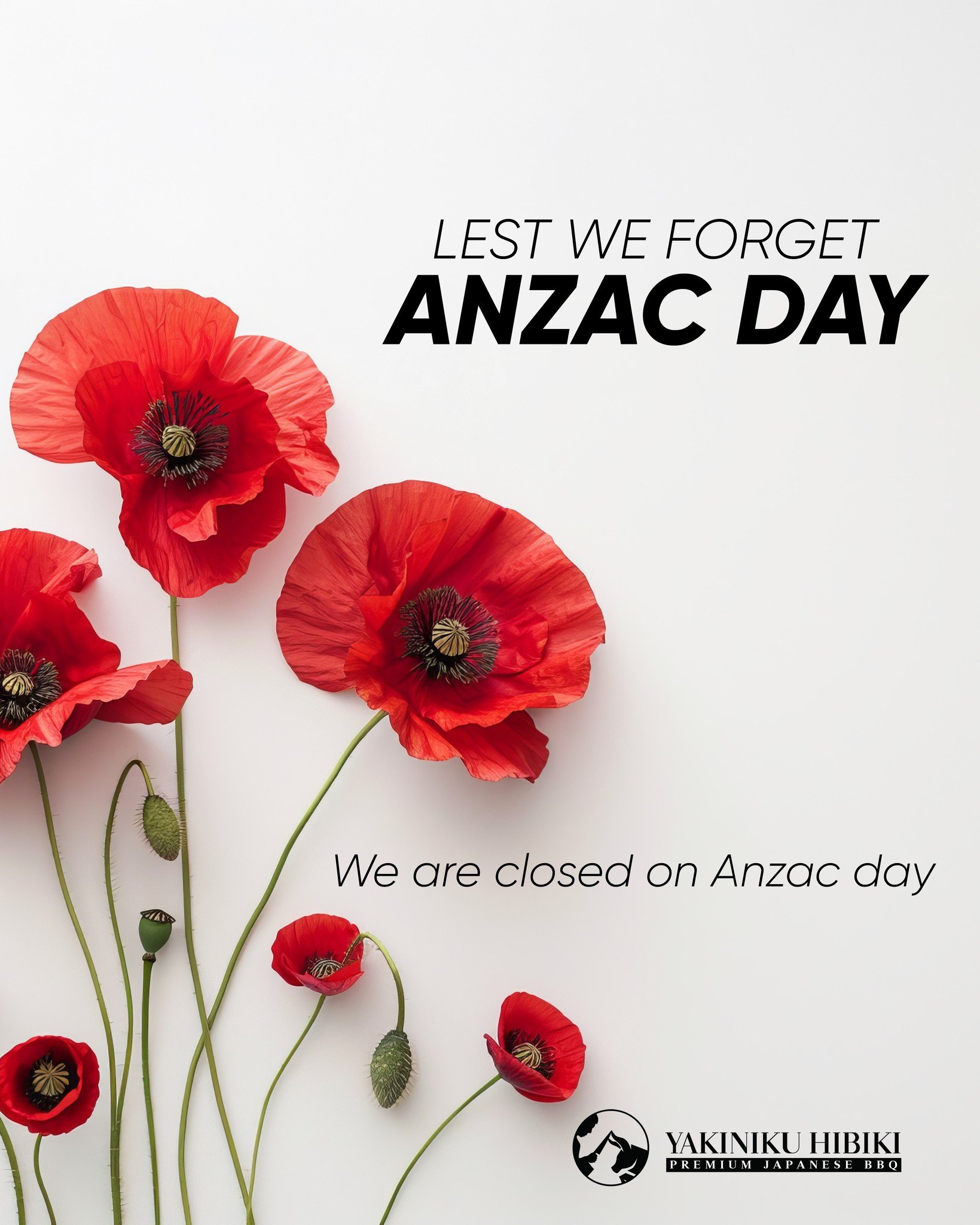 Lest we forget
We are closed on Anzac day.