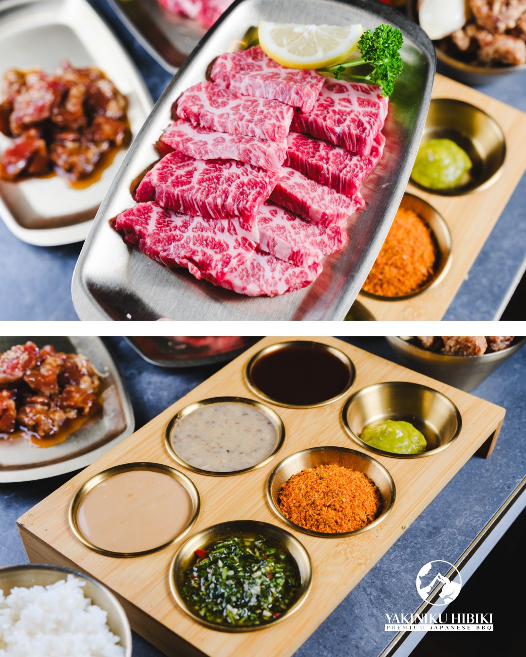 Great Wagyu only needs quality salt to really shine.
But if you want to explore deeper, richer flavours, the best way to experience Yakiniku is with a variety of sauces.
Treat yourself to an unforgettable meal at Yakiniku Hibiki. 🥩

The more, the be