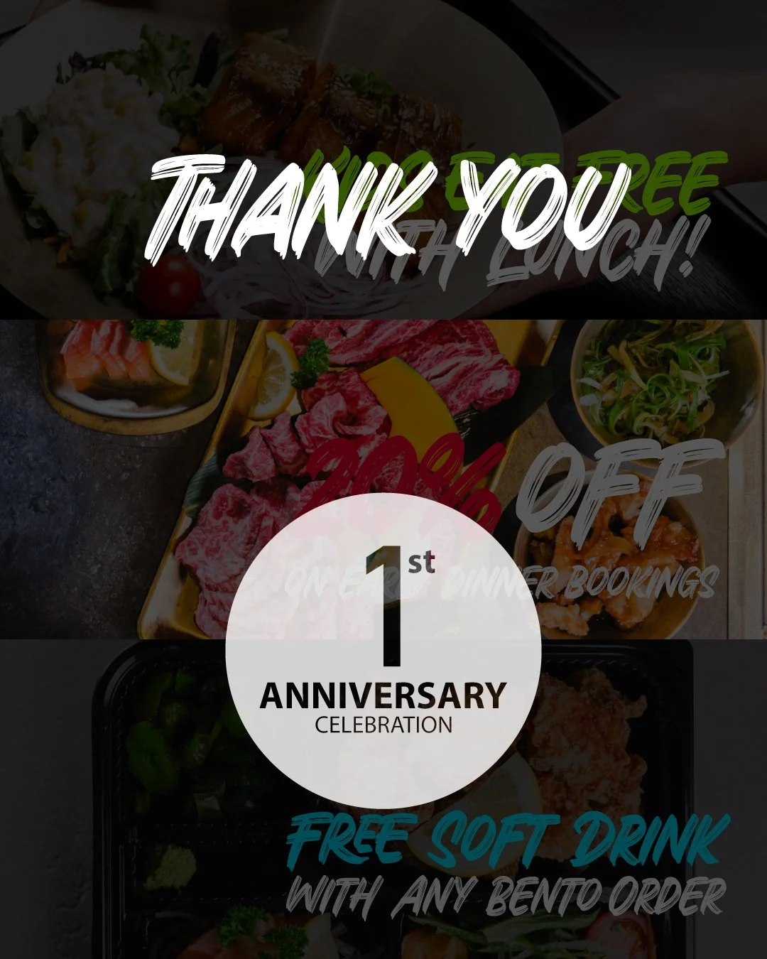 Thank you so much for celebrating the 1st Anniversary of Yakiniku Hibiki at Sunshine Plaza with us! We truly appreciate all your love and support. We will continue to do our very best to provide even more variety, delicious food, and a great atmosphe