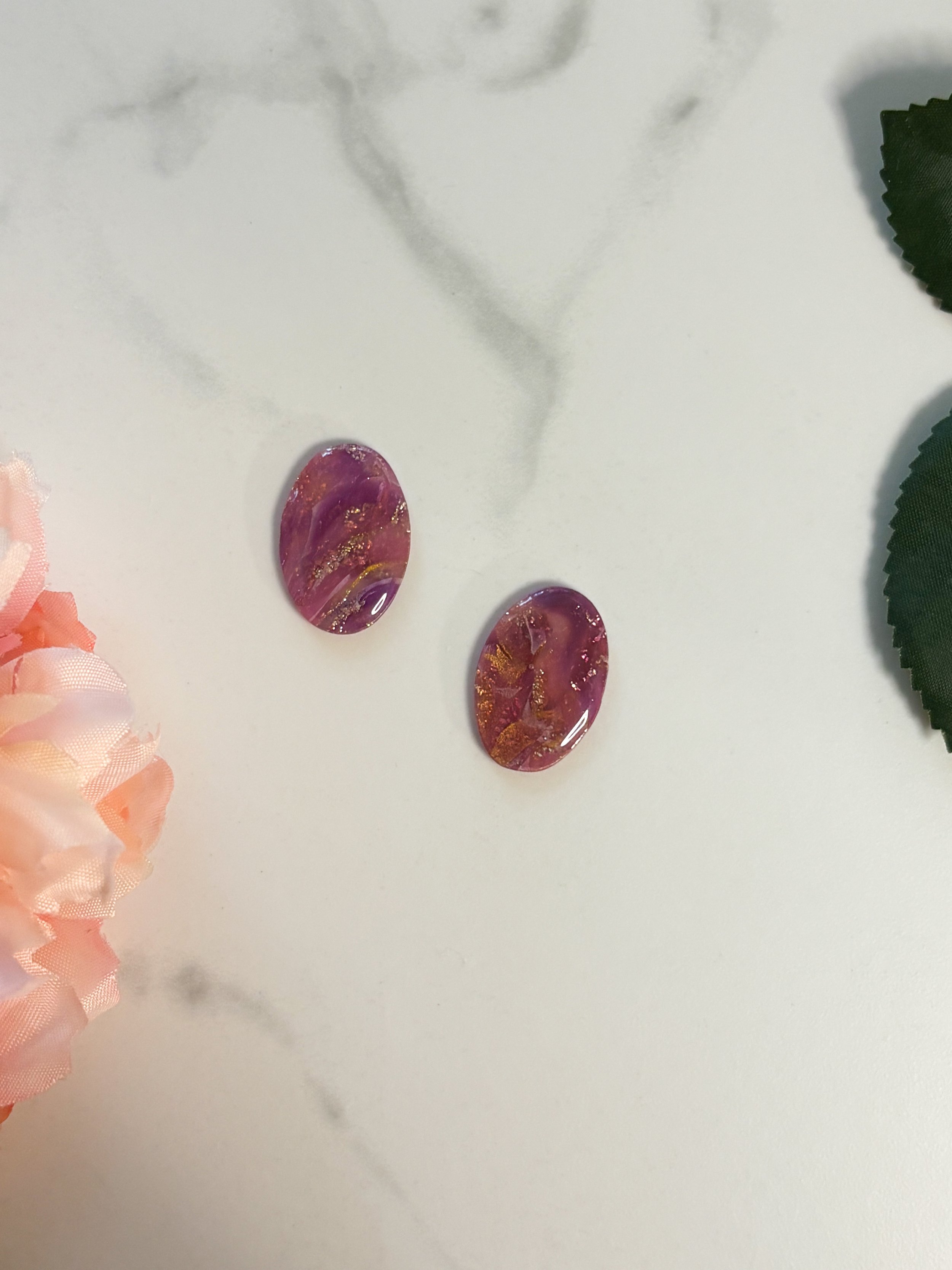 Plum Marble Naama Studs