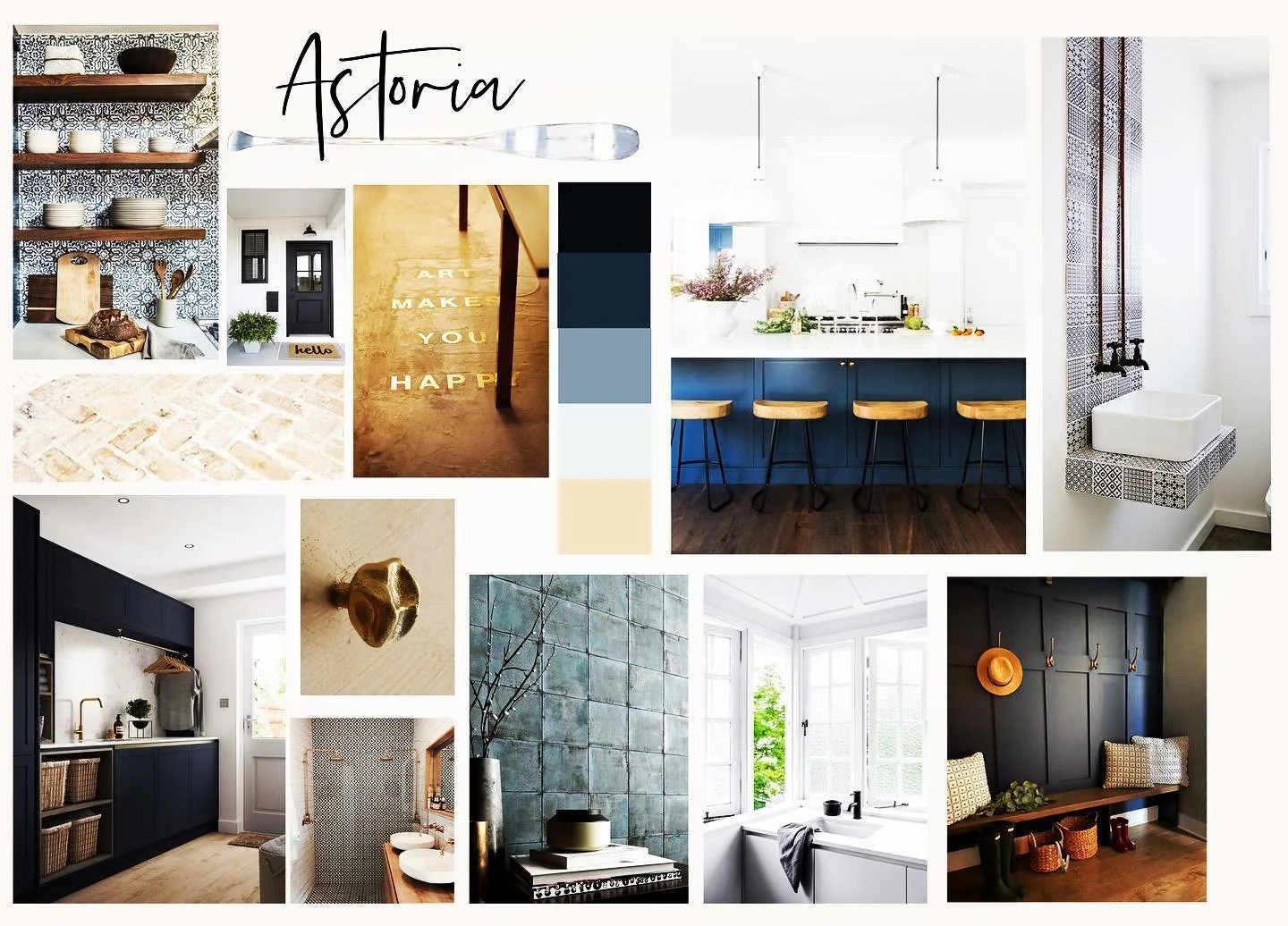 Putting the mood into moodboard 👊🏻💫 Overall house feels and inspiration! 

Looking forward to seeing this full house client renovation come to life: moody blues, old meets new, with touches of nautical references 💙💙💙