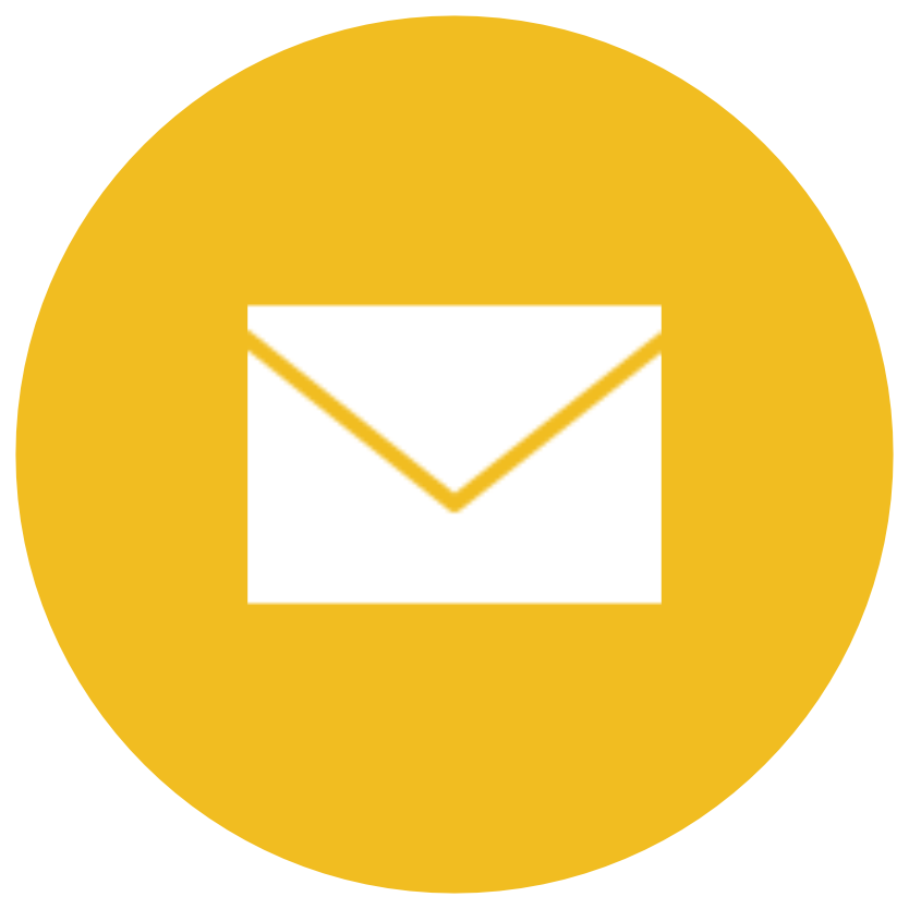 Icône d'une enveloppe blanche sur un fond jaune, représentant un service de messagerie ou d'e-mail.