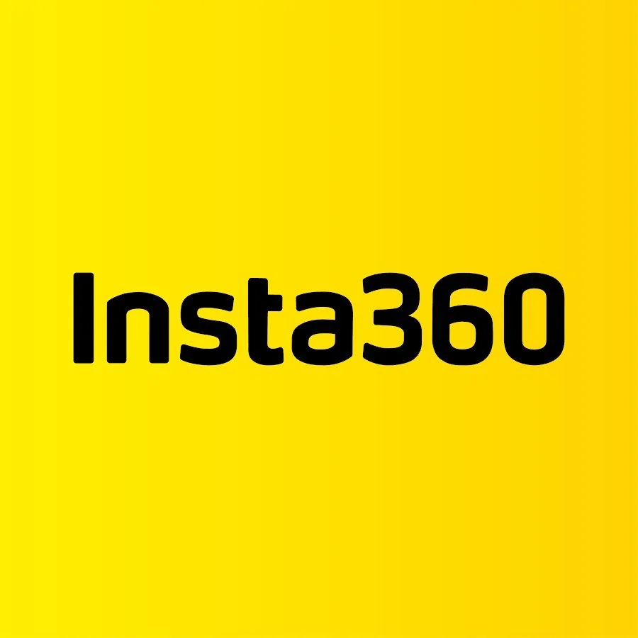 Yellow background with black text that reads 'Insta360'.