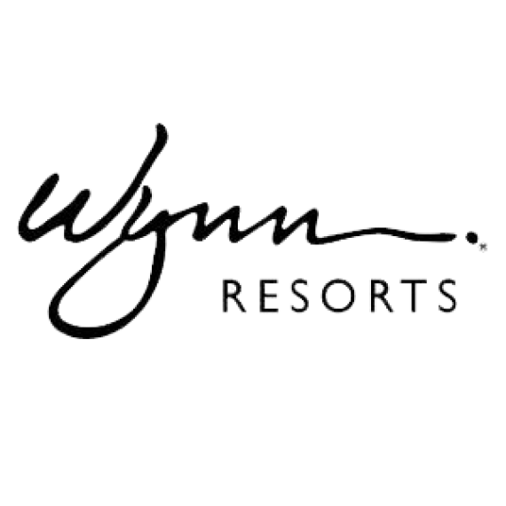 Wyynn Resorts logo in black and white with cursive and block fonts