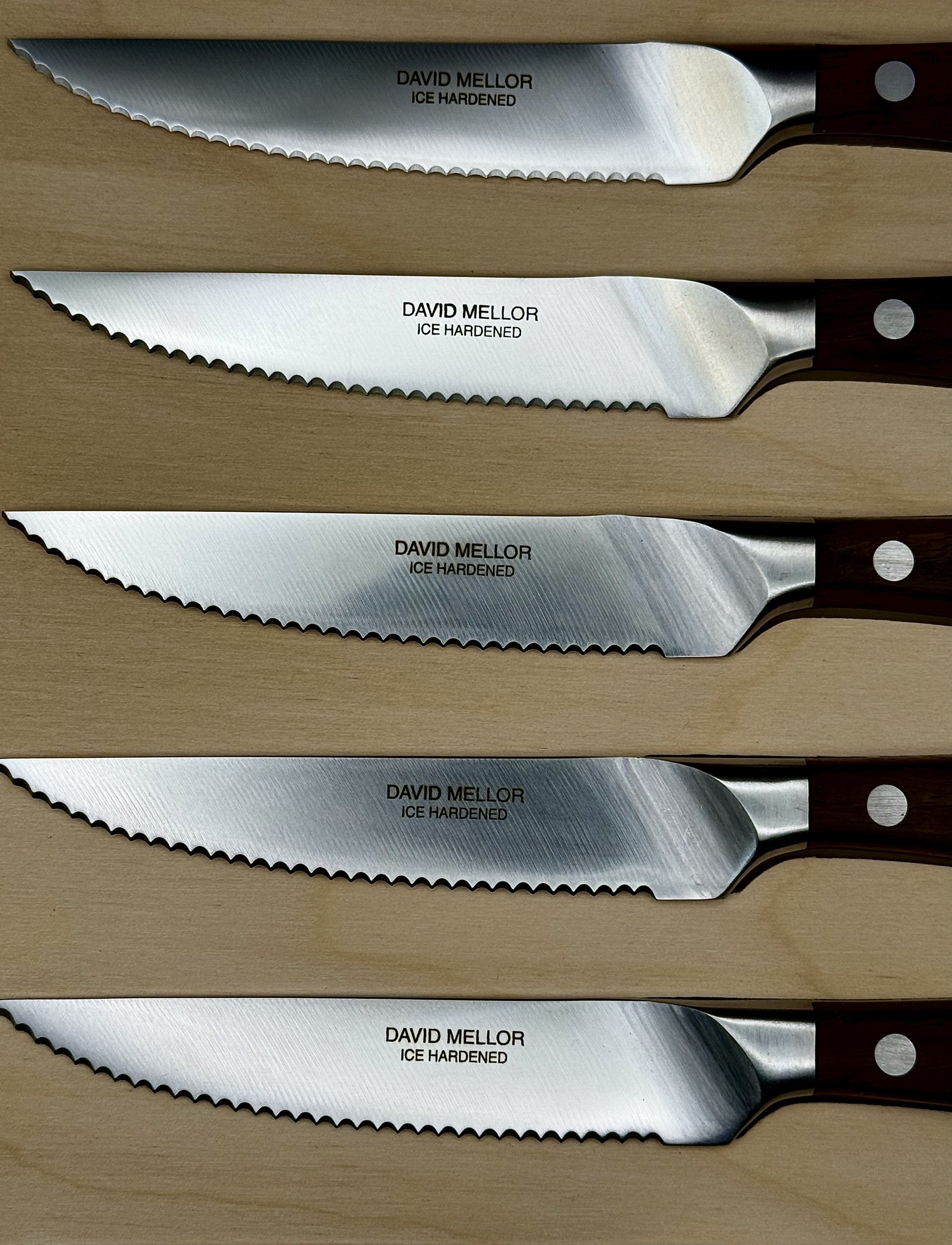 David Mellor Design Steak Knives Set Black Handle