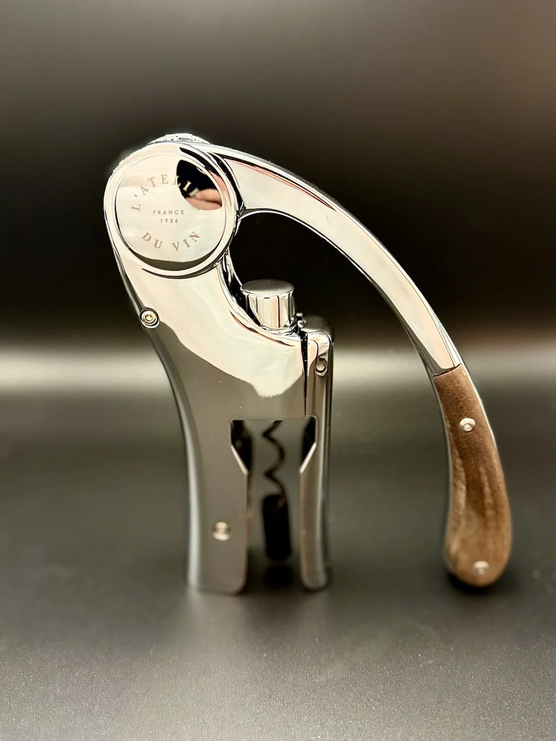 L’Atelier du Vin Paul Smith Oeno Motion Nomad Chrome Corkscrew wooden handle