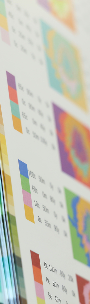 Secteur Imprimerie : Tableau avec des cartes colorées et une légende en bas avec différentes couleurs et pourcentages.