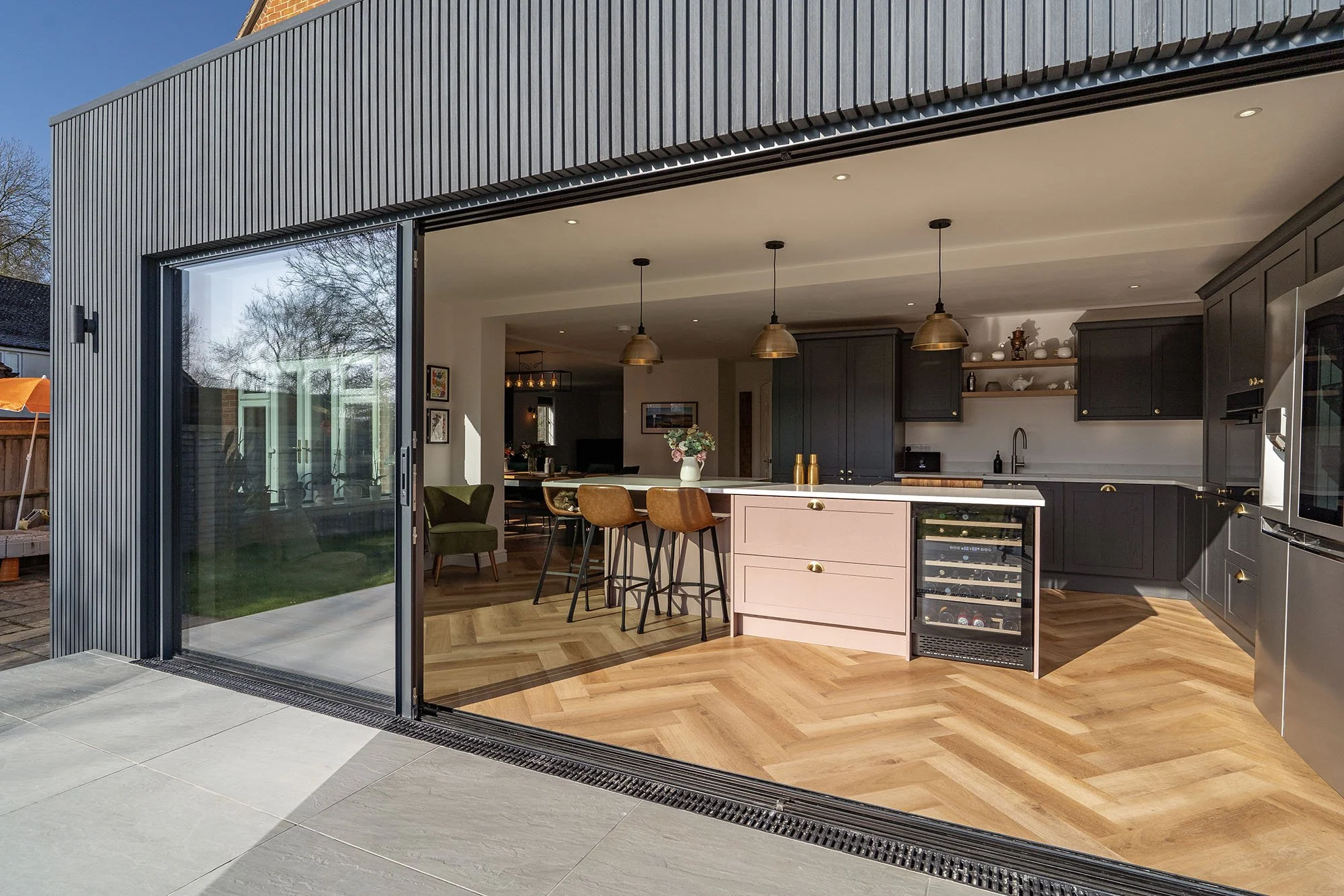 Grey Pink Shaker Kitchen Stadhampton