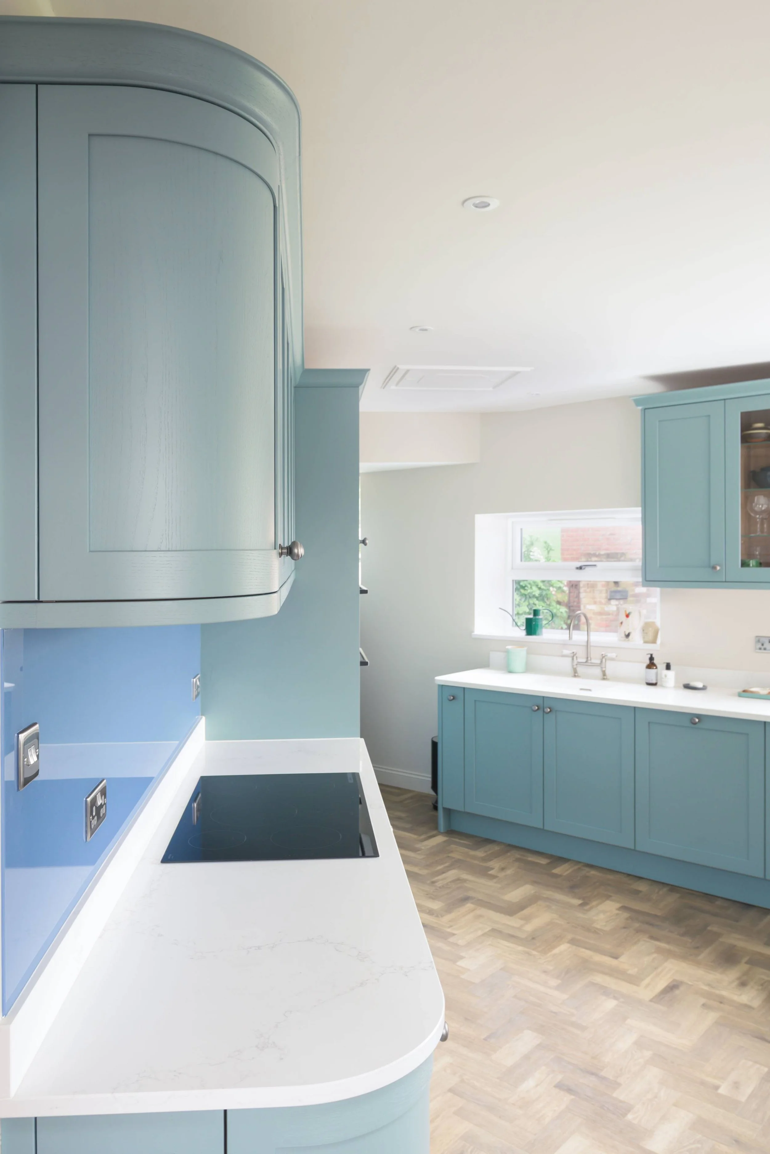 Light Teal Shaker Kitchen in Buckinghamshire 