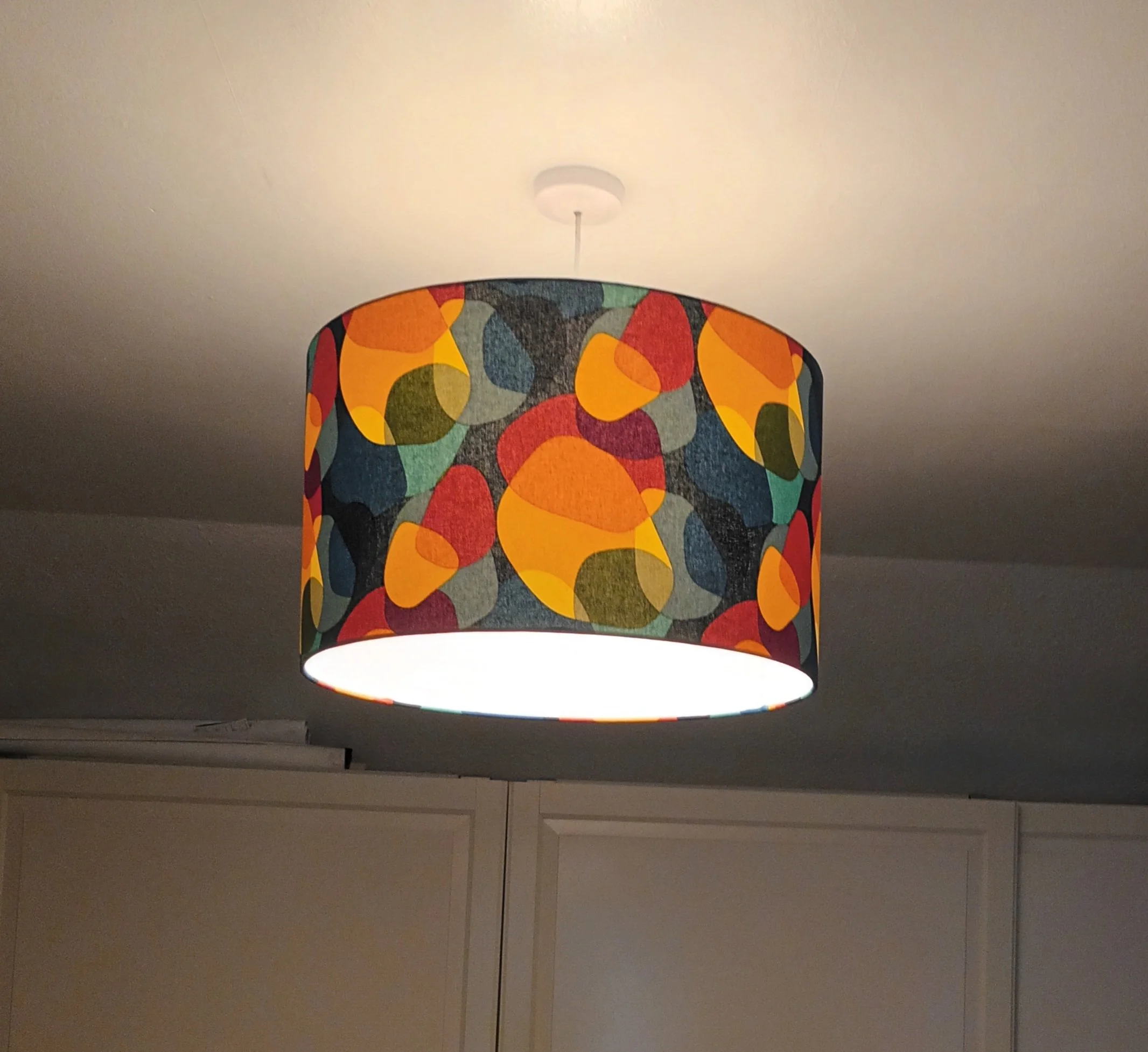 Colorful patterned ceiling lampshade