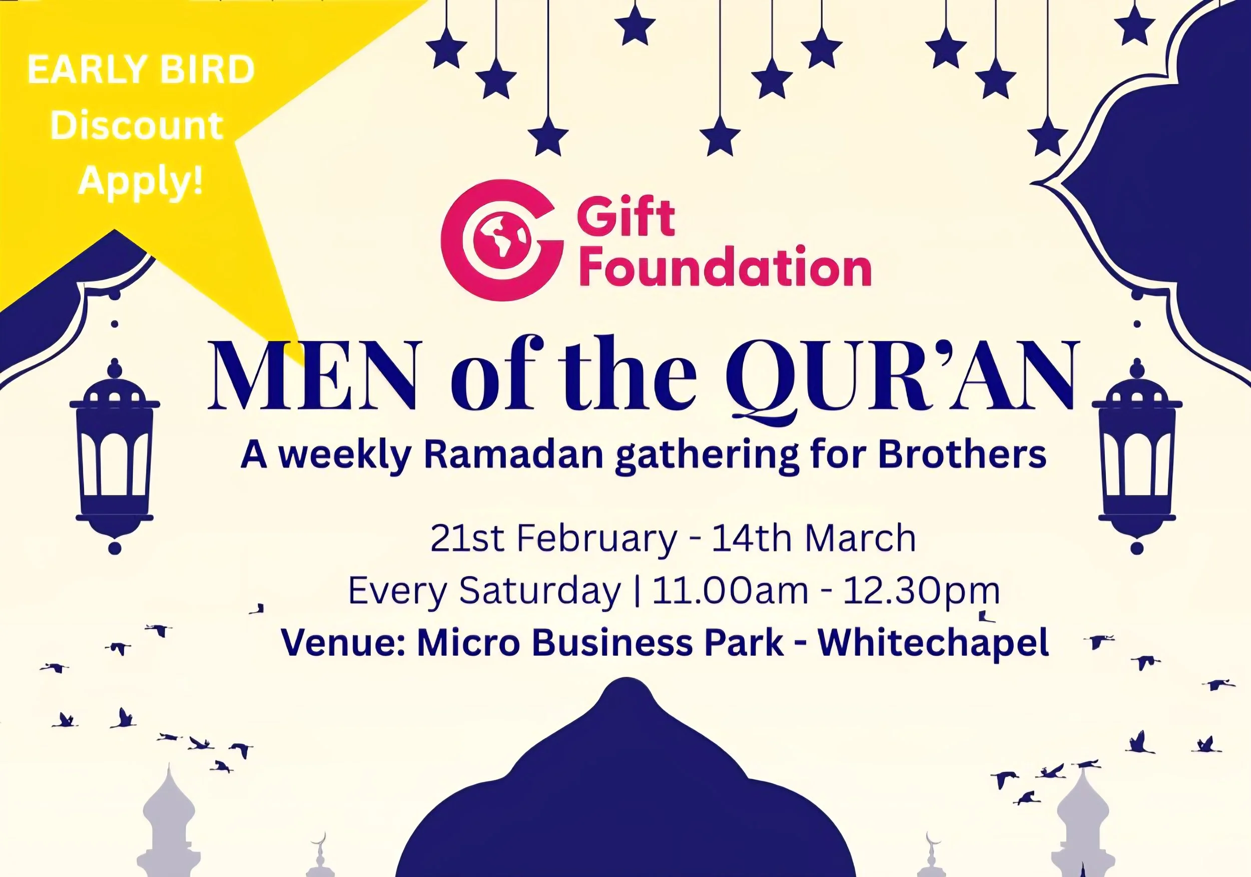Men of the Quran: Weekly Ramadan Gathering for Brothers