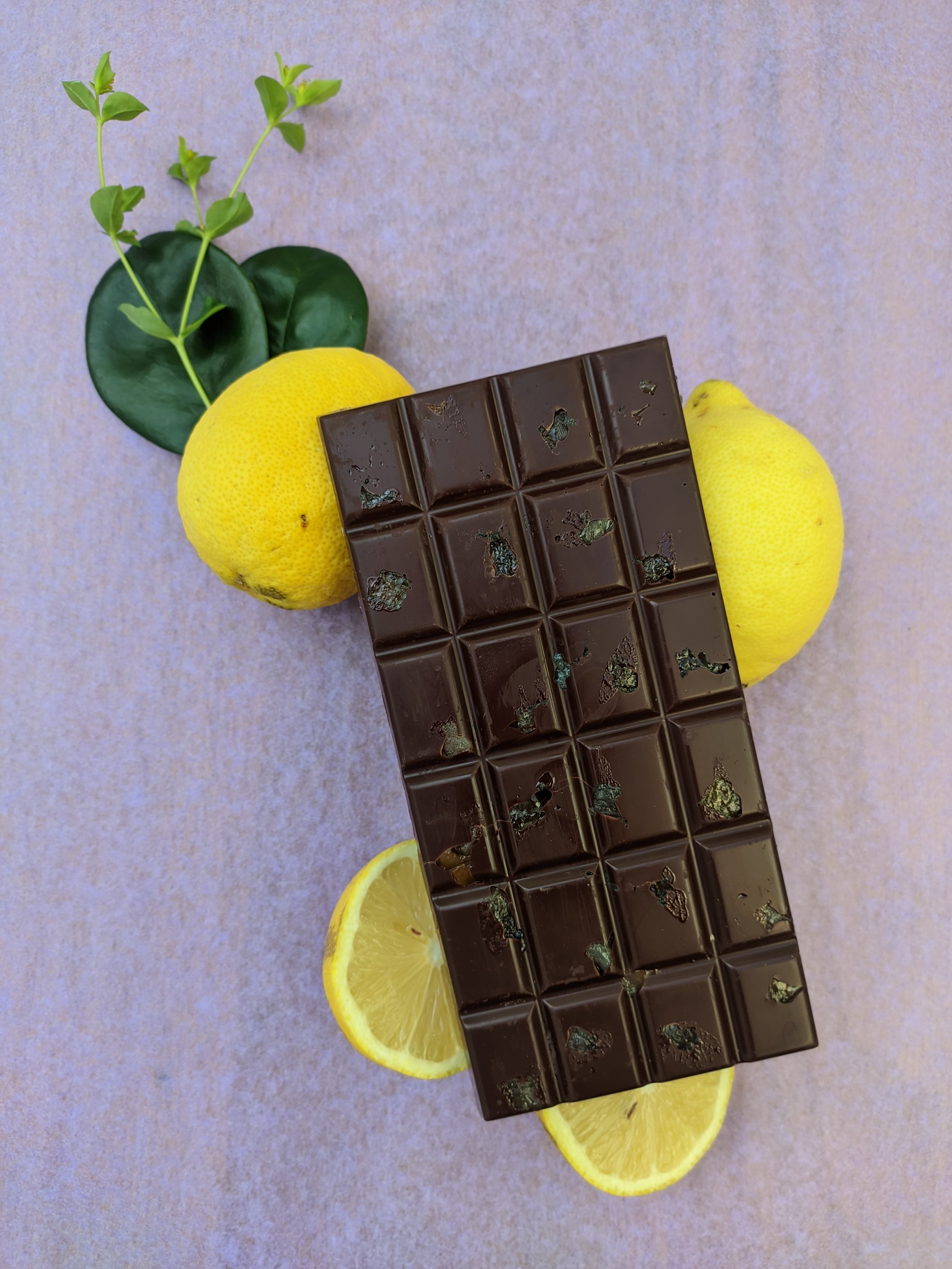 Tablette de chocolat cru, noir à 75%, bio, pure origine Pérou - citron confit