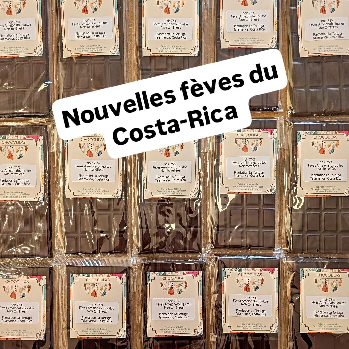 🍫 Les premi&egrave;res tablettes du Costa Rica sont enfin l&agrave; ! 

La transformation des 90kg de f&egrave;ves re&ccedil;ues directement de la plantation La Tortuga a commenc&eacute; 🌿

Un premier micro-batch d&rsquo;une centaine de tablettes v