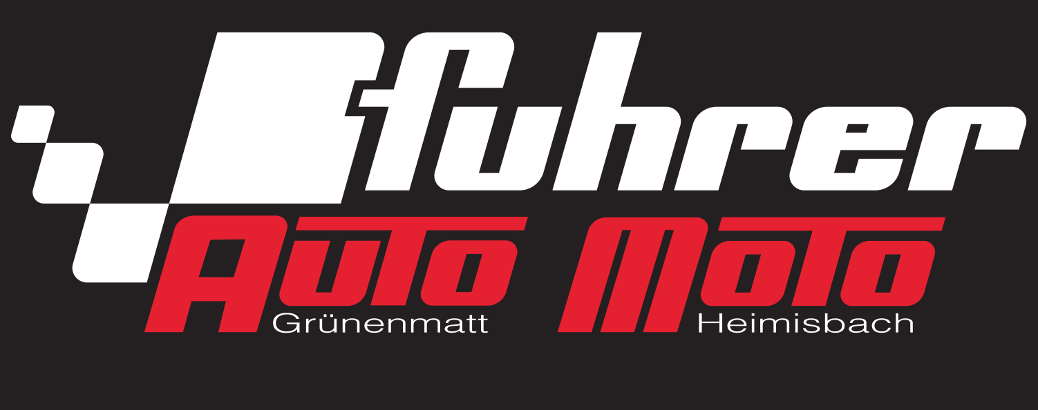 Logo mit schwarzem Hintergrund, weißem und rotem Text, der Motorsport oder Rennstil andeutet, mit den Namen "Grünmatt" und "Heimisbach".
