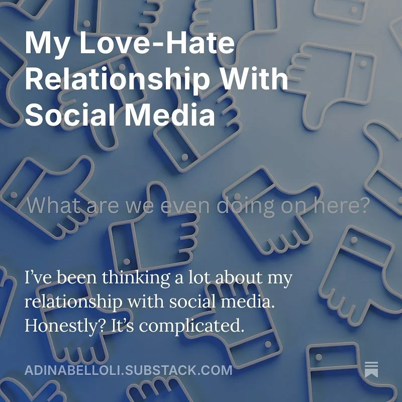 I definitely have a love-hate relationship with social media. Does anyone else? I&rsquo;d love to hear your thoughts about it. You can read mine on the recent Substack article link in Linktree or story. X Adina
