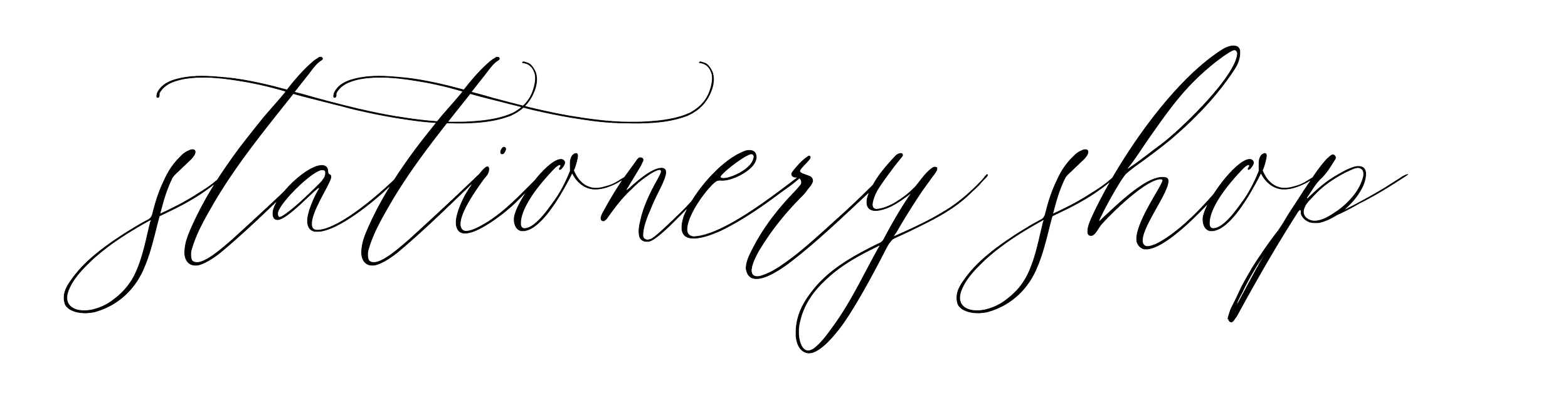 "stationery shop" handwritten text in cursive script