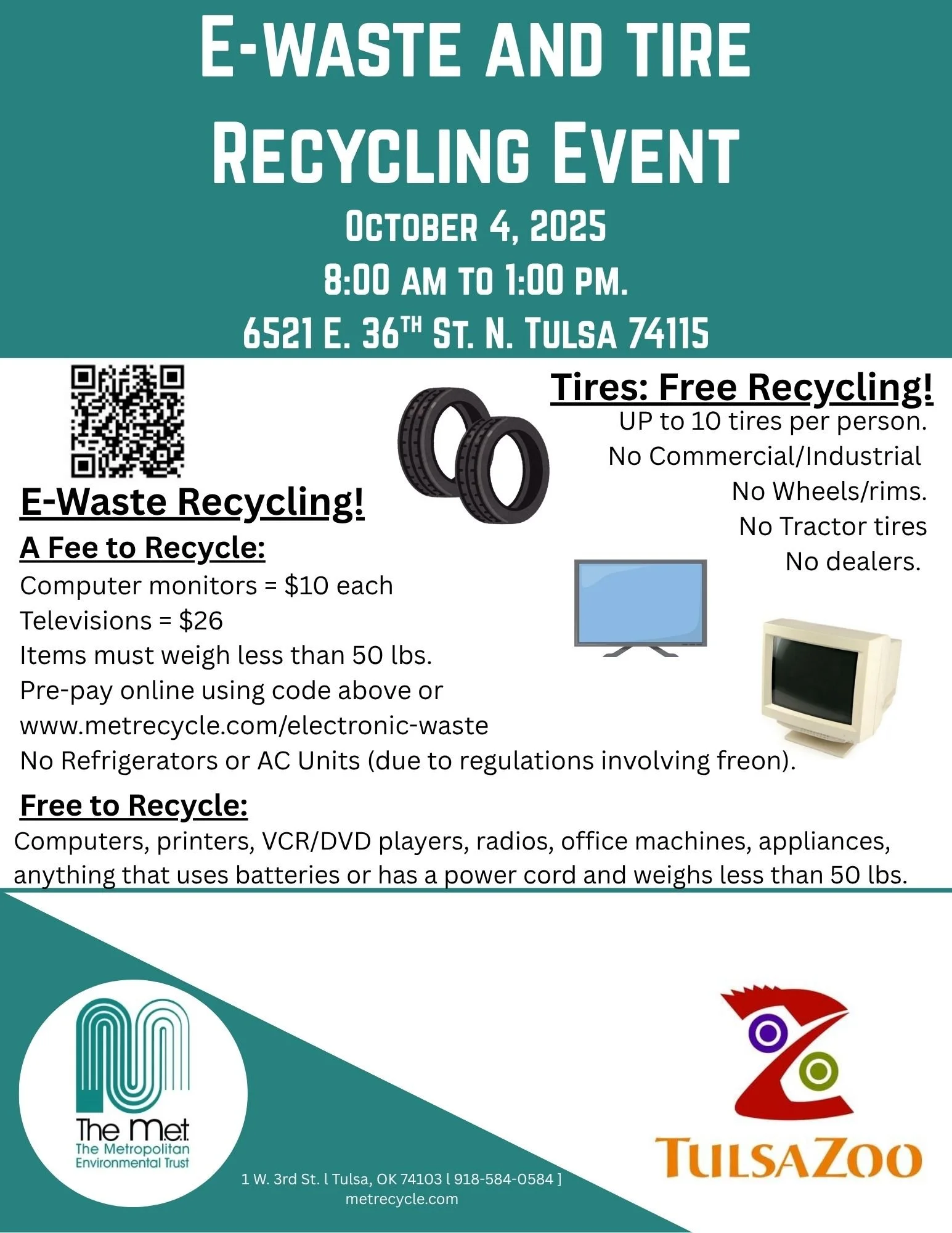 Tulsa Zoo E-Waste and Tire Collection Event