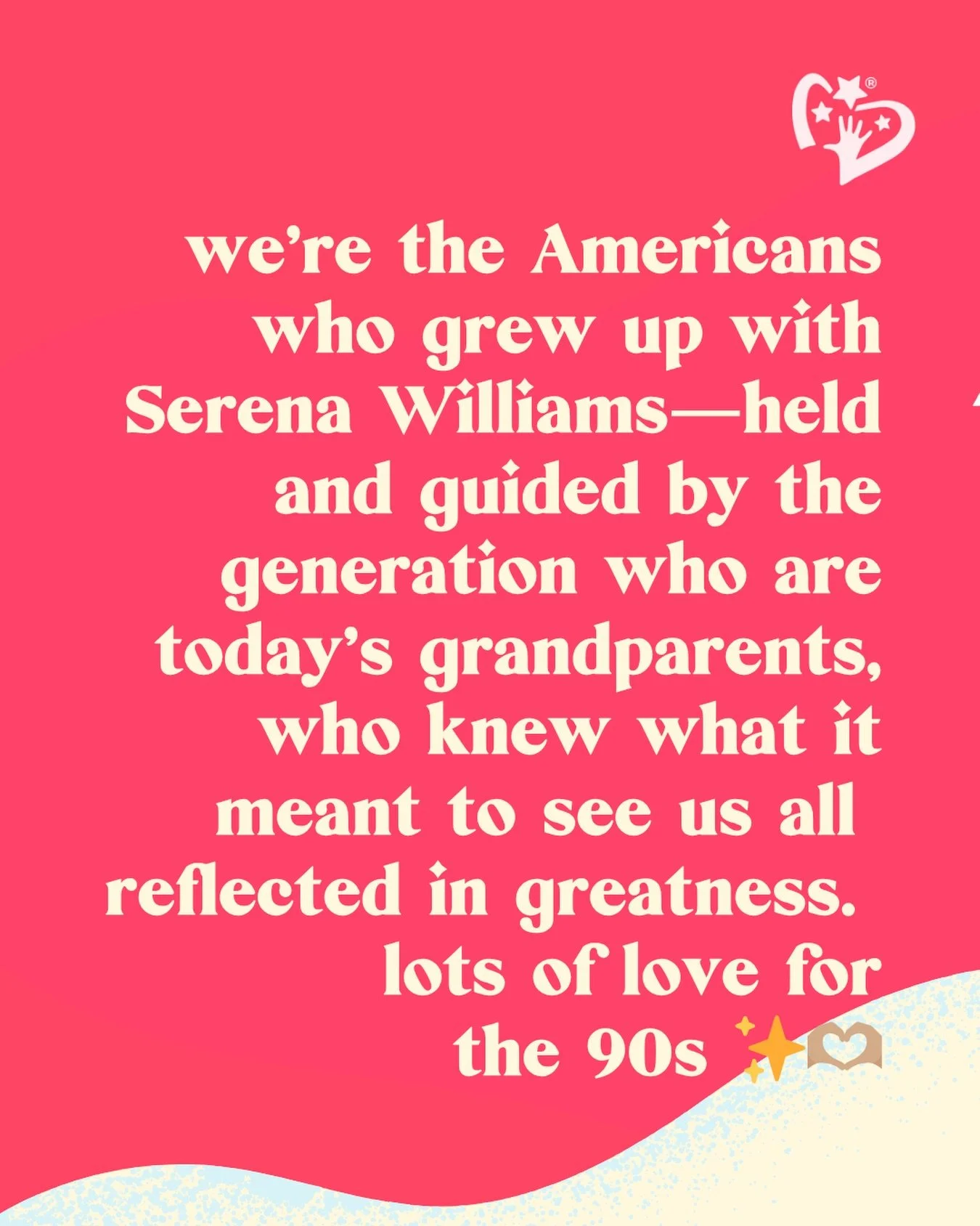 Serena&rsquo;s post brought something familiar back&hellip;

We grew up with Serena Williams&mdash;held and guided by a generation who understood what that meant before we could even put words to it.

Lots of love for the 90s ✨🫶🏽

@serenawilliams 

