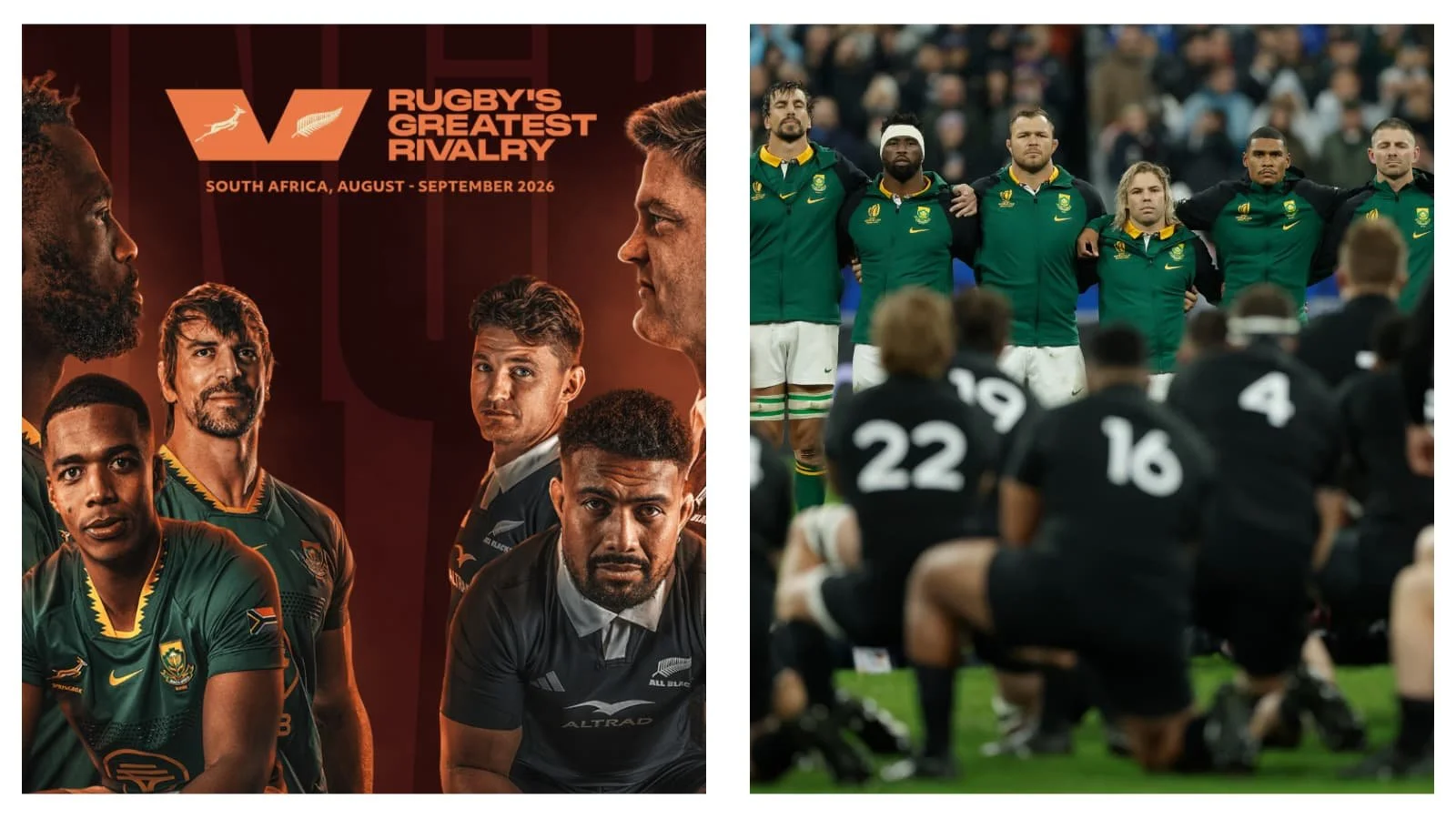 Rugby’s Greatest Rivalry: Springboks vs All Blacks – Fixtures, venues and times for blockbuster tour