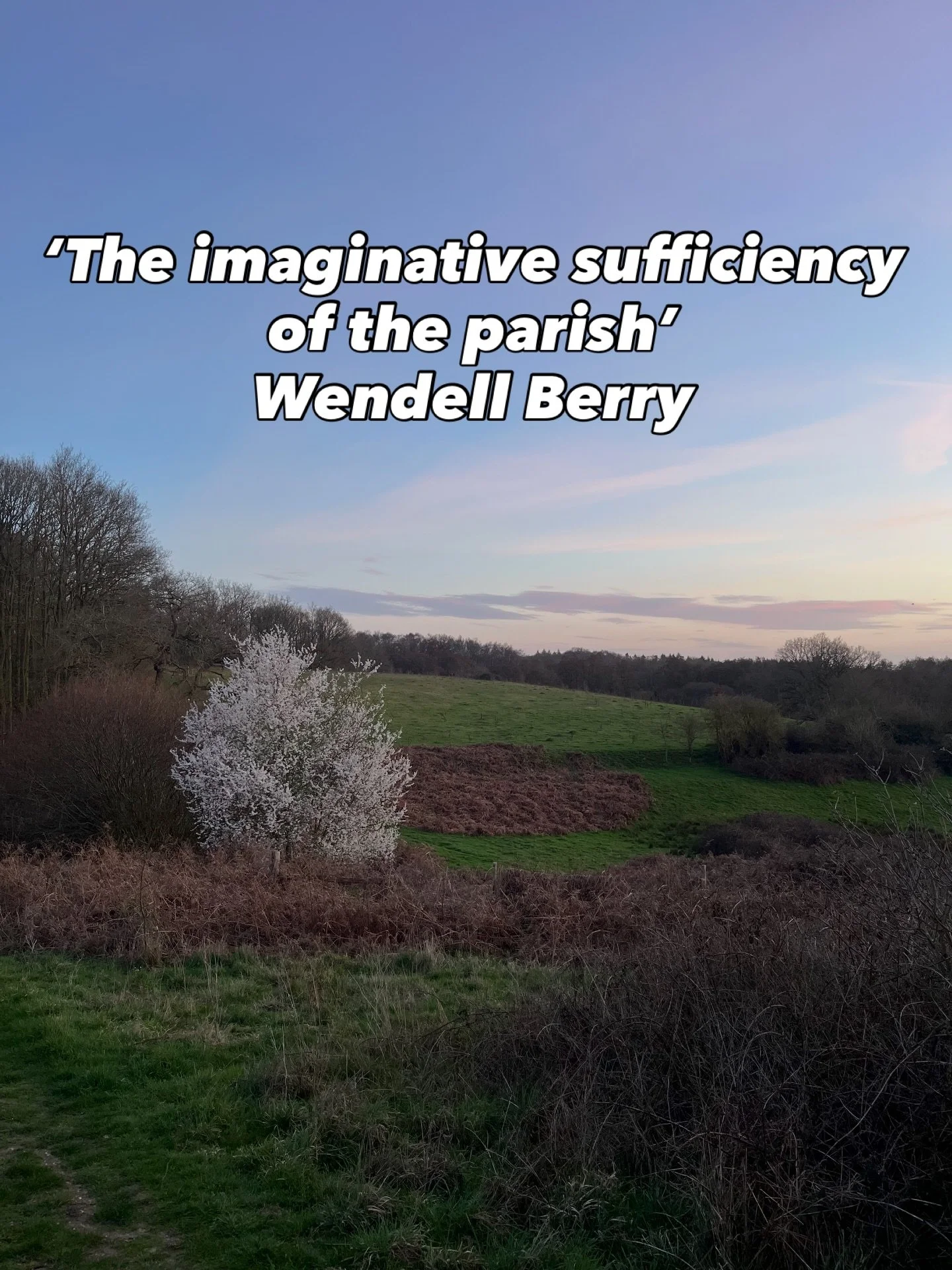 I came across this wonderful phrase of Wendell Berry&rsquo;s in a @britishwildlifemag article this week.

AI has done a pretty good job of summarising it as &lsquo;a phrase associated with the writer and farmer Wendell Berry, who described a &ldquo;p