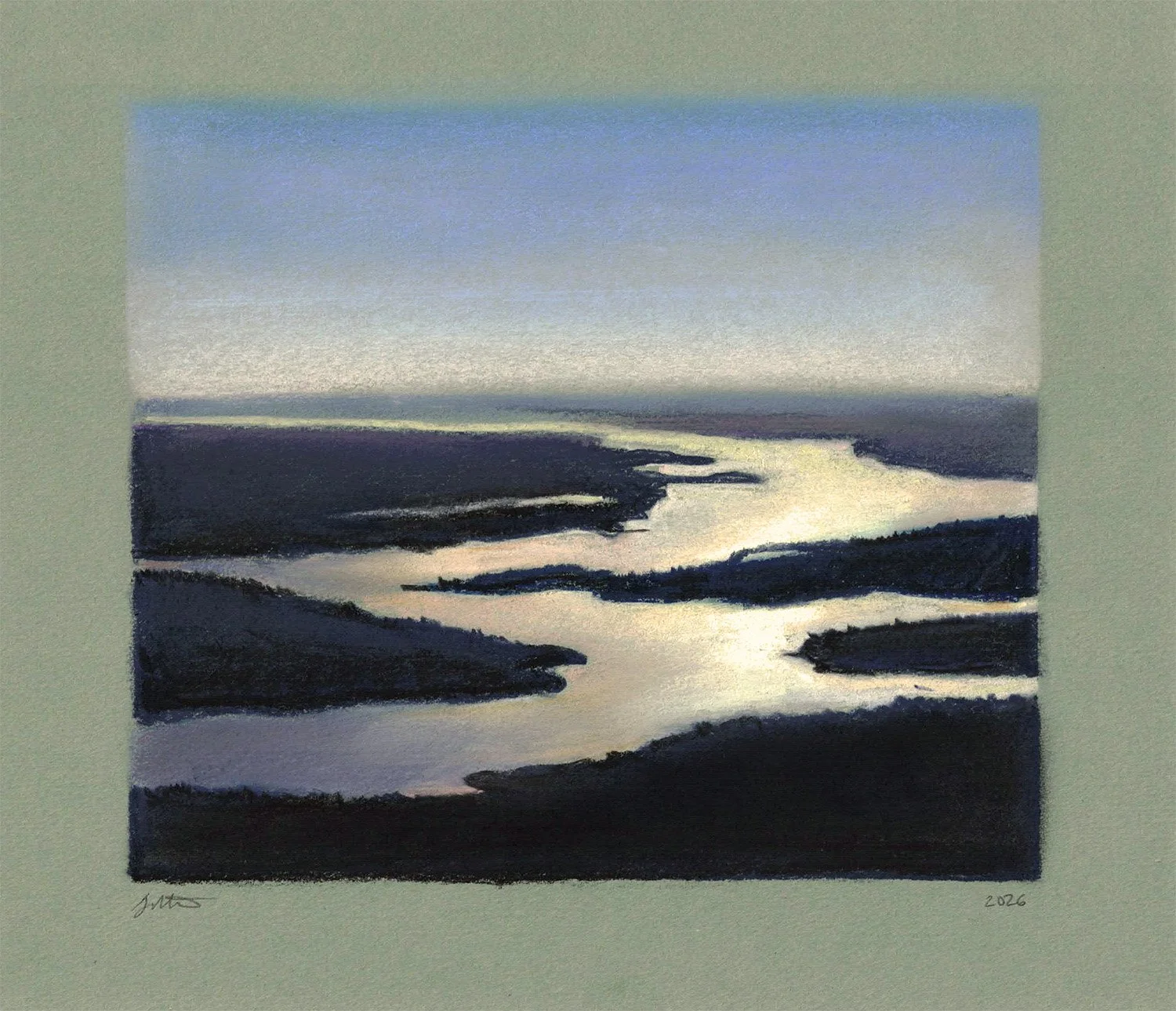 Potomac River | pastel on paper | 8 x 9 | 2026