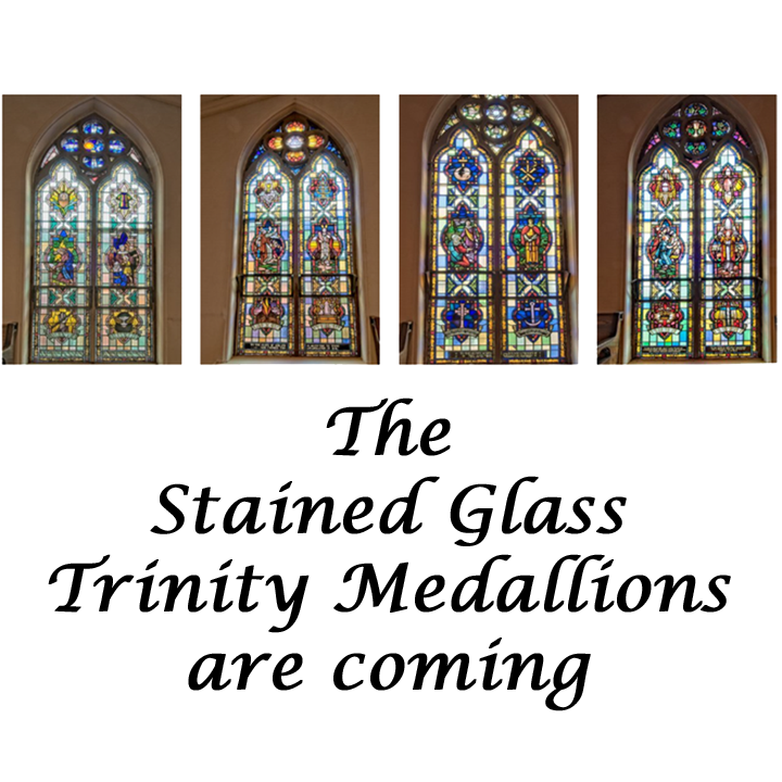 Starting Friday May 8 work will be starting on the installation of the Trinity Medallions into the Lobby's stained glass windows. 