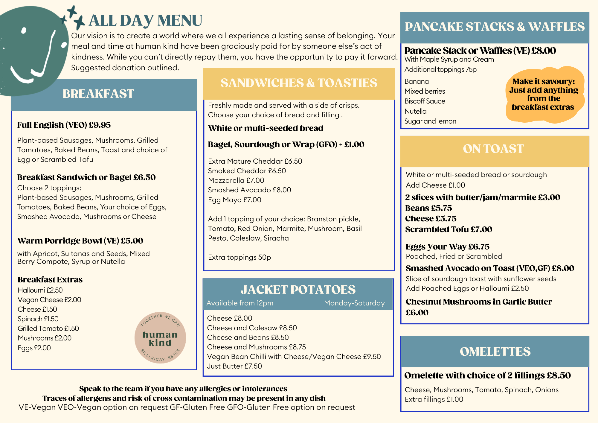 Menu — Human Kind Cafe