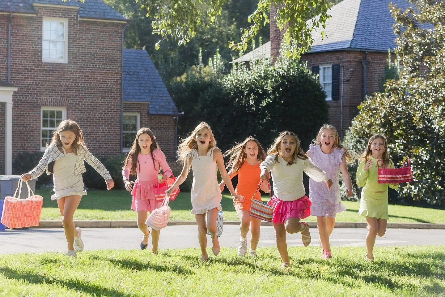 ✨📸 Behind the lens magic! We had the absolute joy of capturing these sweet moments with @thelilleyline&rsquo;s gorgeous bags reimagined as the perfect Easter baskets! Our hearts melted watching this adorable group of girls dash around collecting egg