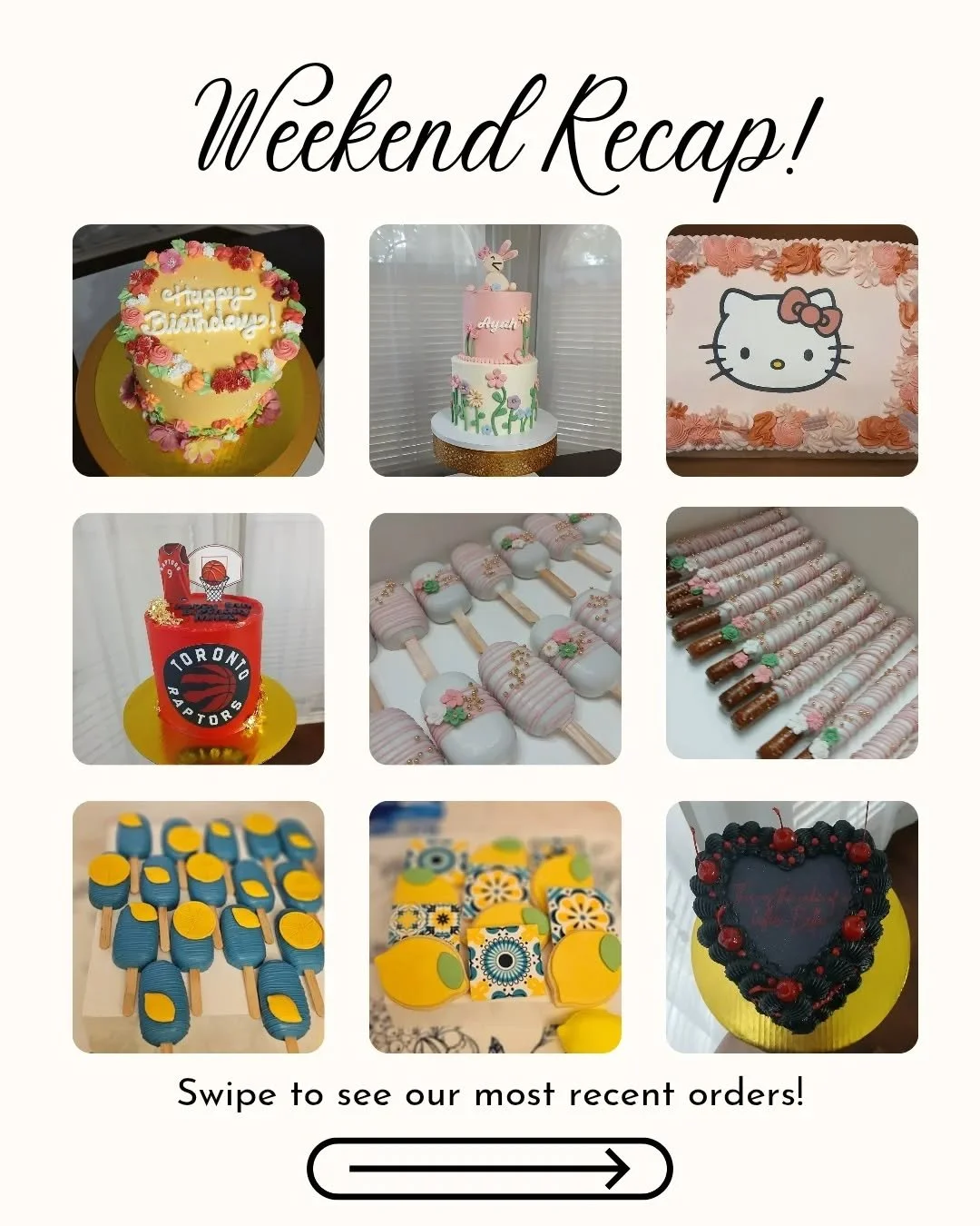 A quick look at some of the orders from this past week! 🤍

We continue to be so grateful for our returning and new clients, and all the opportunities we have to be part of the most important celebrations 🥹

We have some really busy weeks ahead! Loo