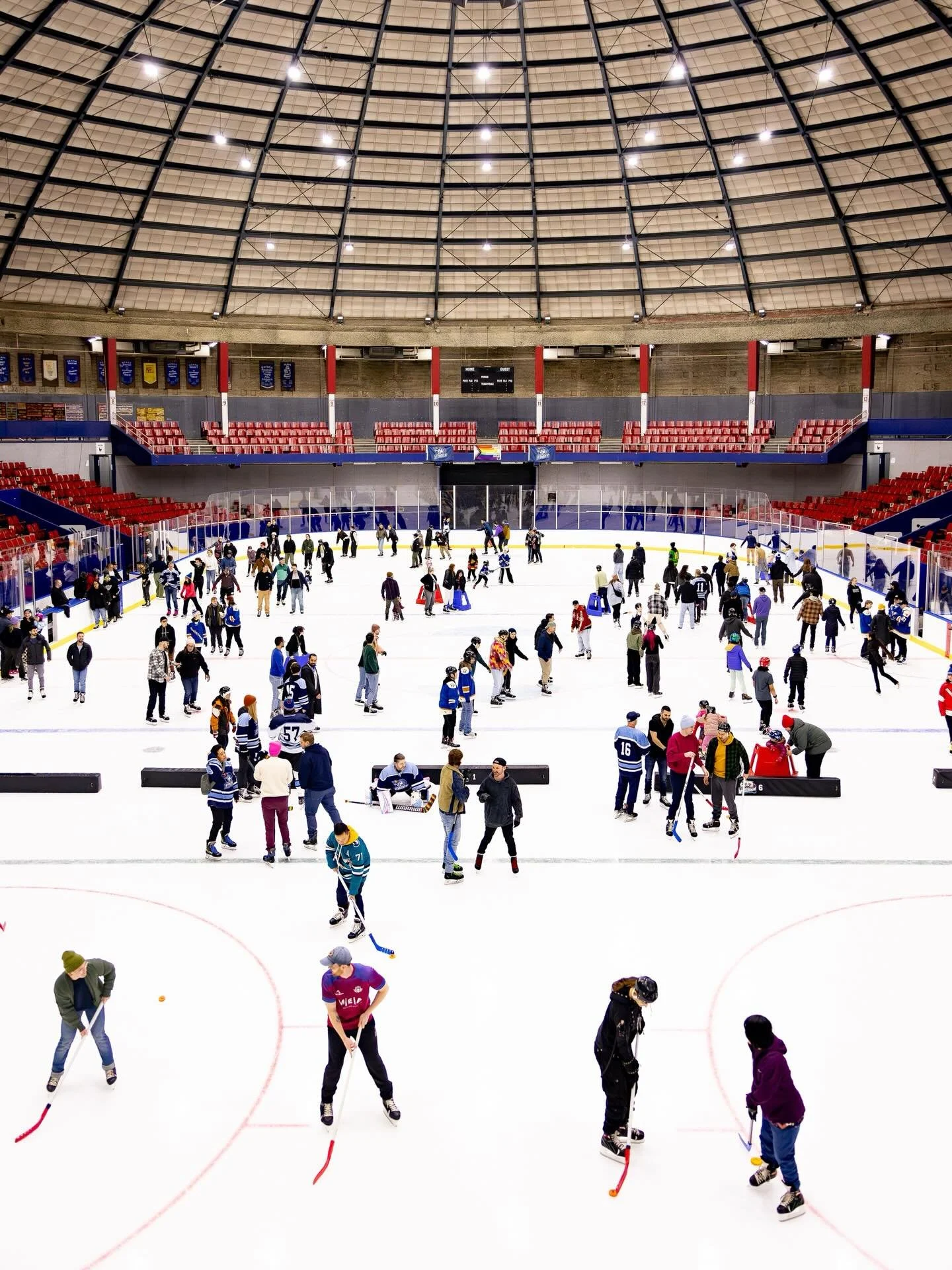 Hosted by the @pwhl_goldeneyes x @tthehockeytournament &amp; @cuttingedgeshockey, Chosen Family Day Skate was a vibrant, unapologetic celebration of queer community.

Skating, hockey, a wonderful figure skating performance, and a rink overflowing wit