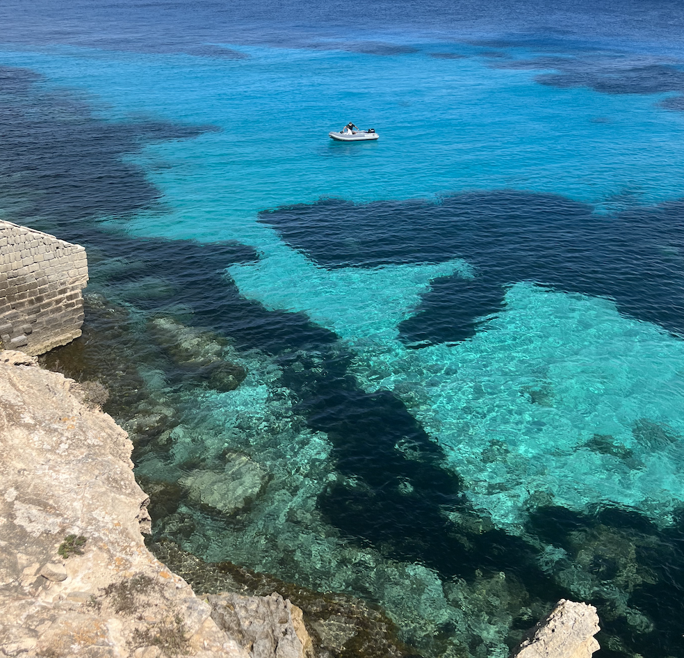 Photo by Kate Bettes of the coast off Favignana, Sicily, for The Sydney Morning Herald - Traveller