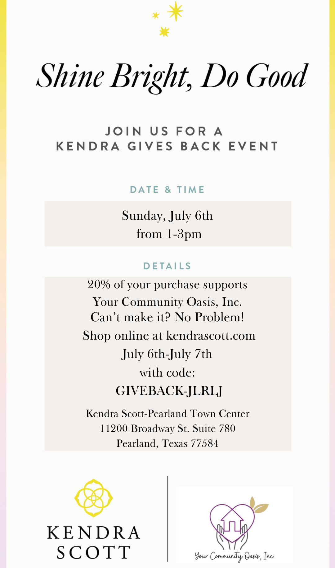 Shine Bright, Do Good: YCO x Kendra Scott