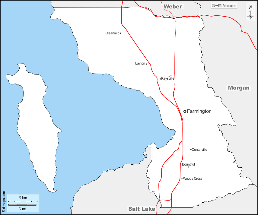 Davis County Cities: Layton, Sunset, Clinton, Farmington, South Weber,  Clearfield, Syracuse, Woods Cross, Bountiful, Fruit Heights, Kaysville, West Point, West Bountiful, North Salt Lake, Utah