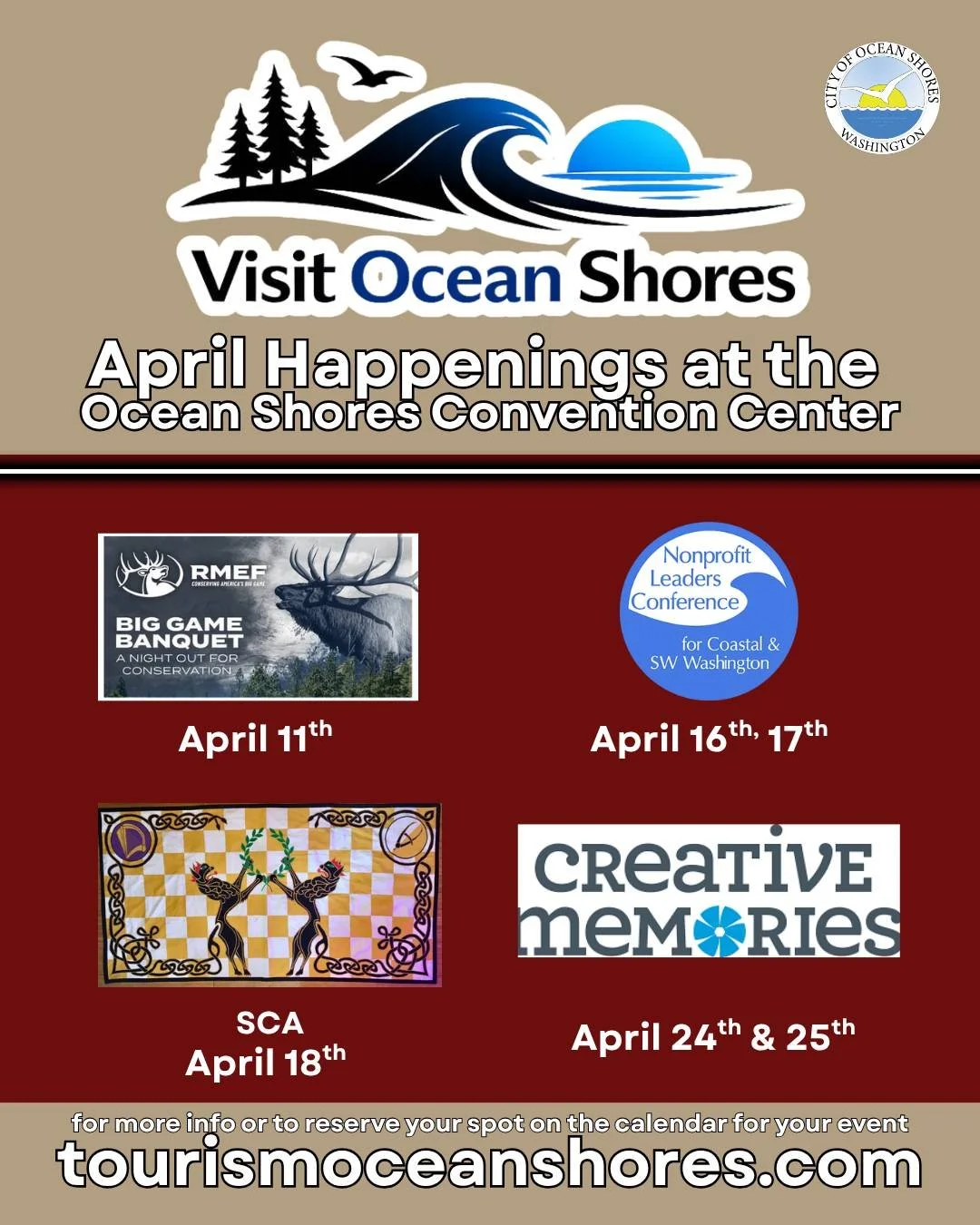 There is a lot happening at the OS Convention Center this month! 

#ExploreOceanShores #graysHarbor #visitoceanshores #WashingtonCoast #CoastalEvents #FYP #Seattle #PNW