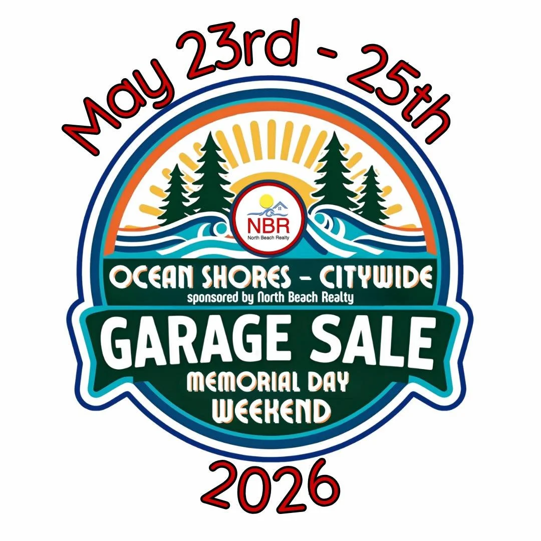 Stop by the North Beach Realty Offices for your map of this weekend's Citywide - Garage Sale! 
📍114 E Chance a La Mer in downtown Ocean Shores, across from IGA!

#oceanshoreswa #northbeachrealtyos #garagesale #citywide #graysharbor #wacoast