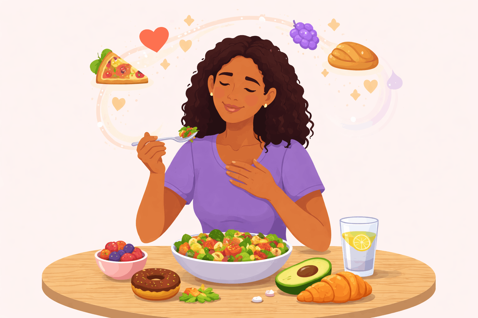 Illustration representing intuitive eating and food freedom