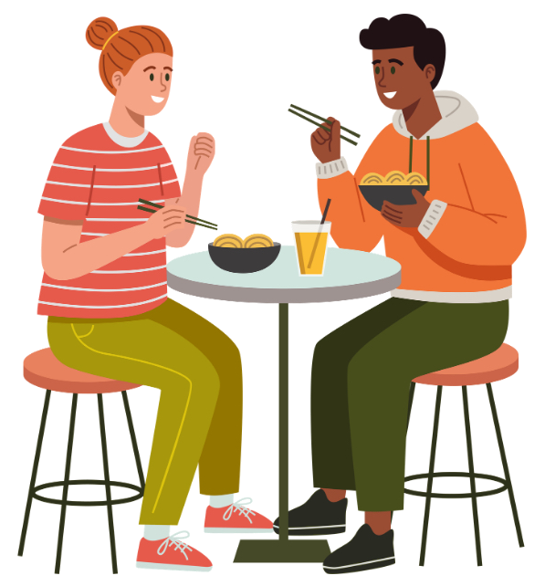 Illustration representing intuitive eating and food freedom